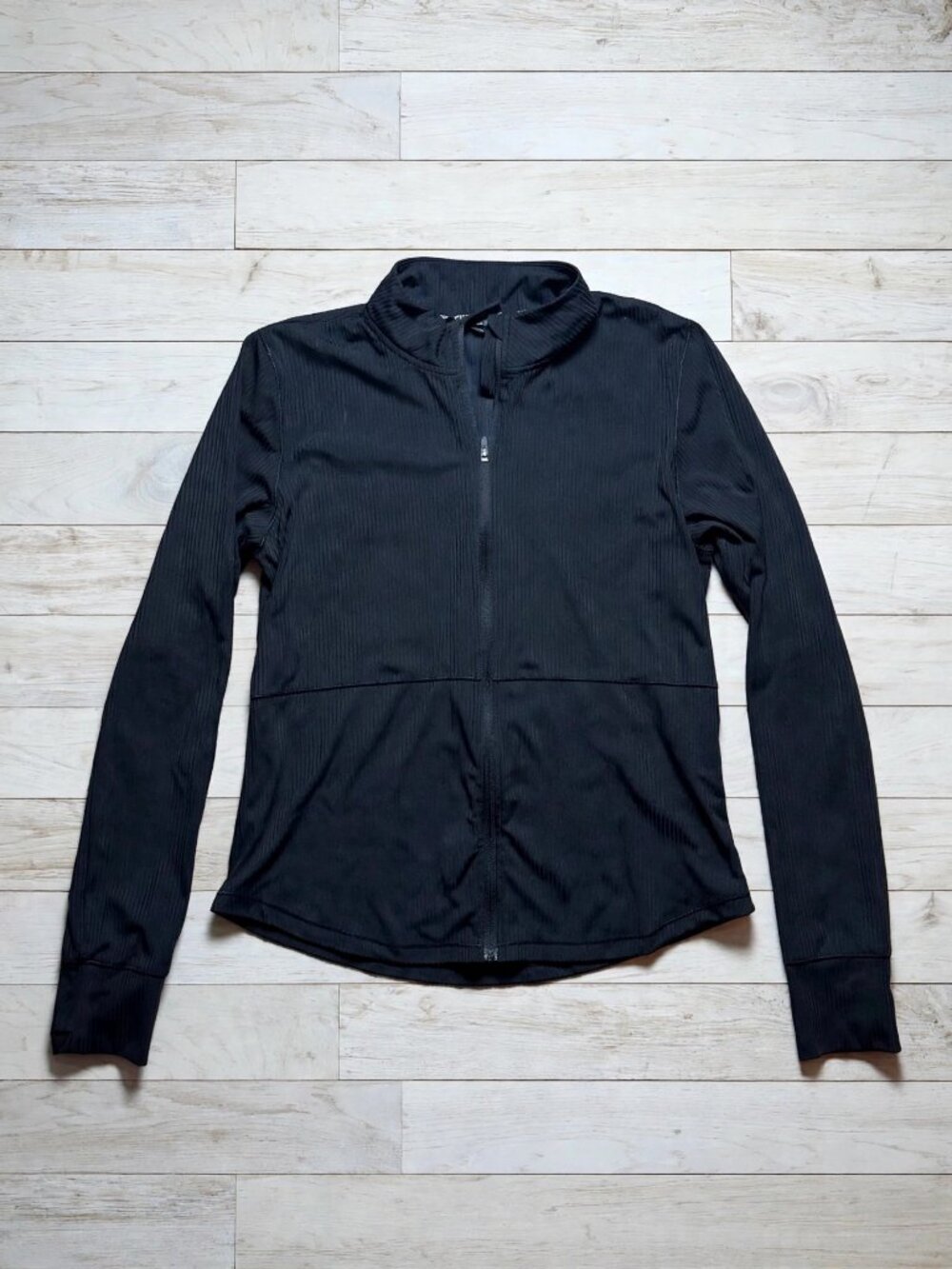 Spyder Active Black Ribbed Full Zip Jacket M Wardrobe Staple